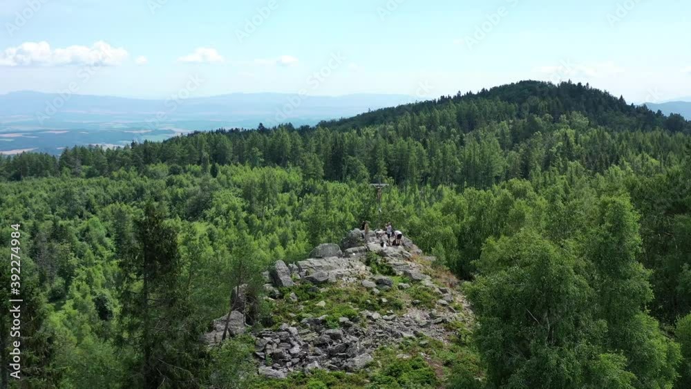 Aerial view of Rohacka peak near Margecany village in Slovakia