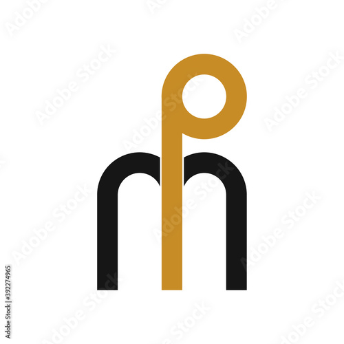 initial letter mp or pm logo vector design