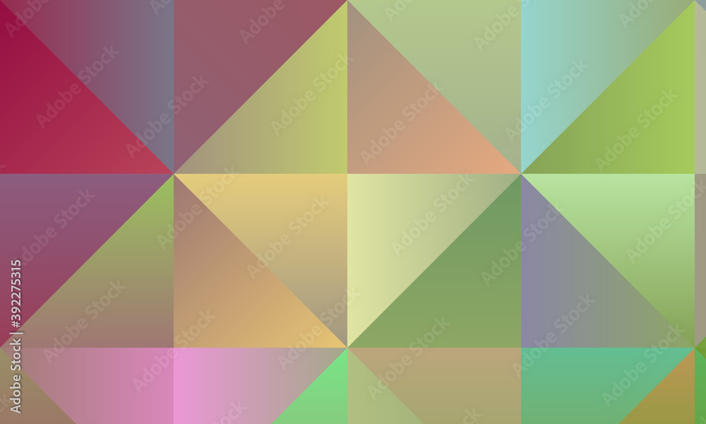 Positive Red and light green polygonal background, digitally created