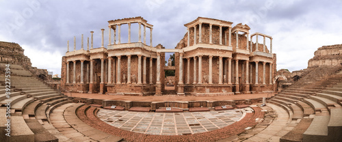 Roman Theater of Mérida , Spain . Roman historical monument view 2020 photo