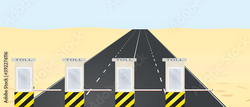Toll pay barrier. vector illustration