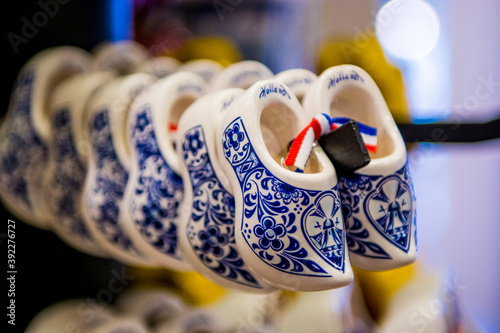 Delft delftware porcelain clogs, Edam, North Holland, Netherlands photo