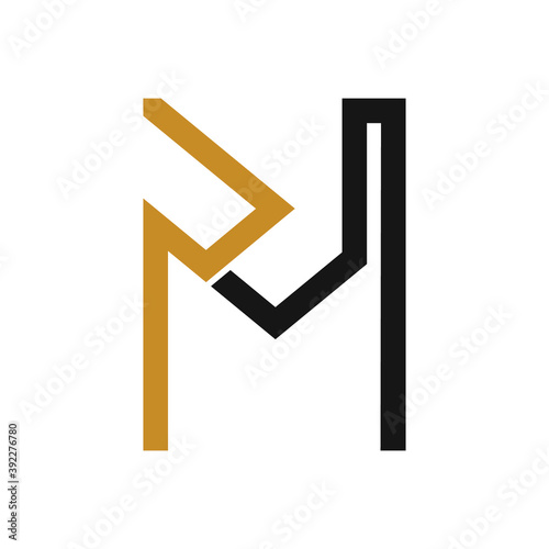 Initial letter mp or pm logo vector design template