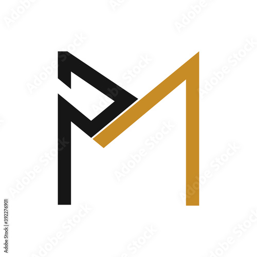 Initial letter mp or pm logo vector design template