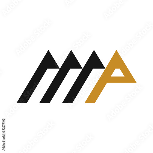 Initial letter mp or pm logo vector design template