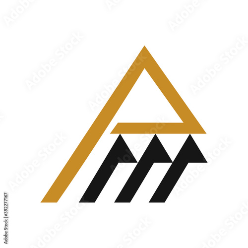 Initial letter mp or pm logo vector design template