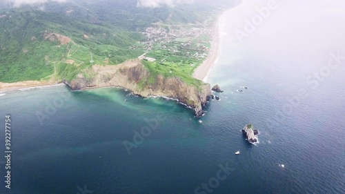 Beach aereal dron manabi Ecuador photo