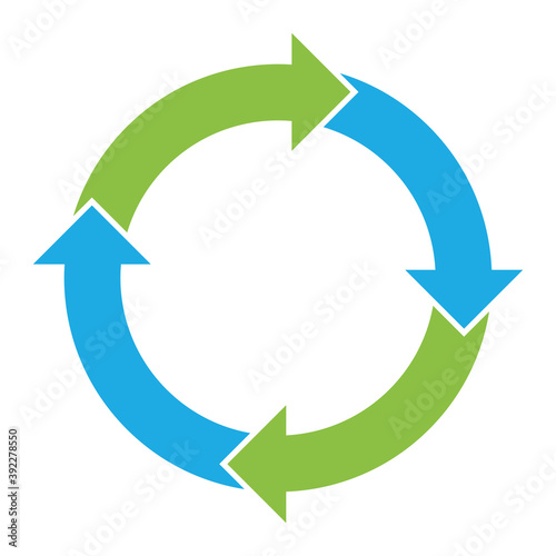 4 arrows in circle