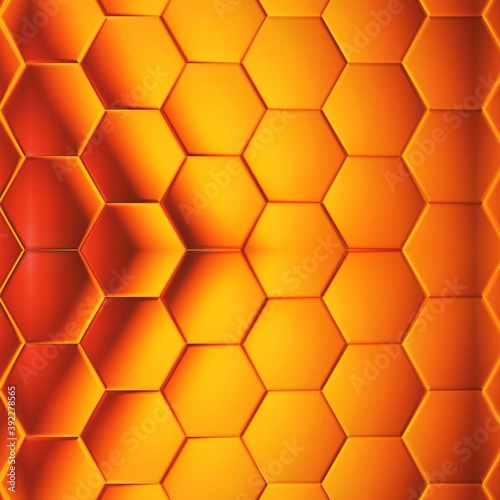 yellow gold mosaic in hexagonal tile design