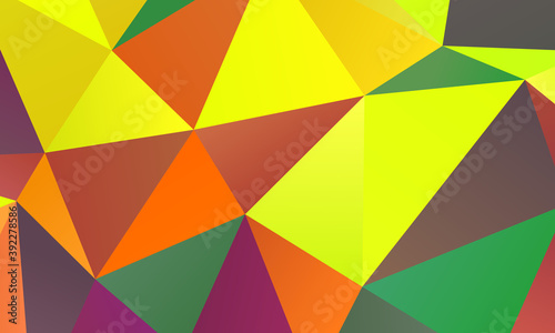 Yellow  green and red polygonal abstract background. Great illustration for your needs.