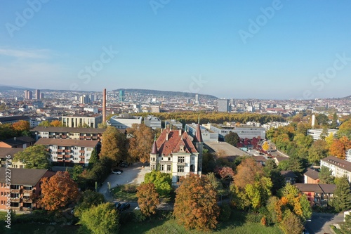 Zürich city view, drone shot © Sin