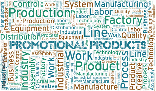 Promotional Products word cloud create with text only.