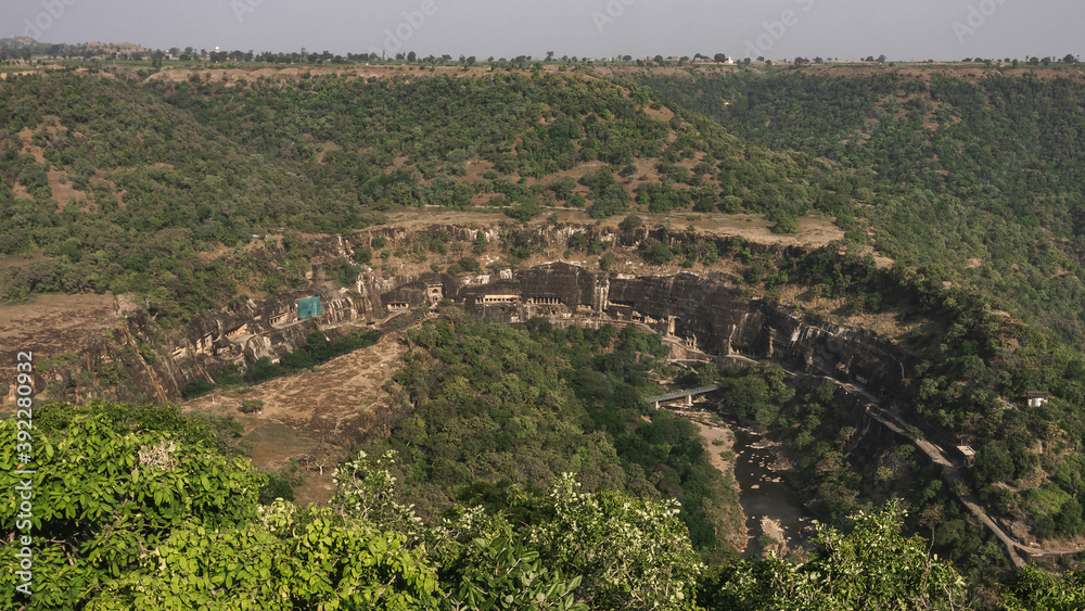Ajanta Cave Temples in the Granite Mountains of Vindhya, India