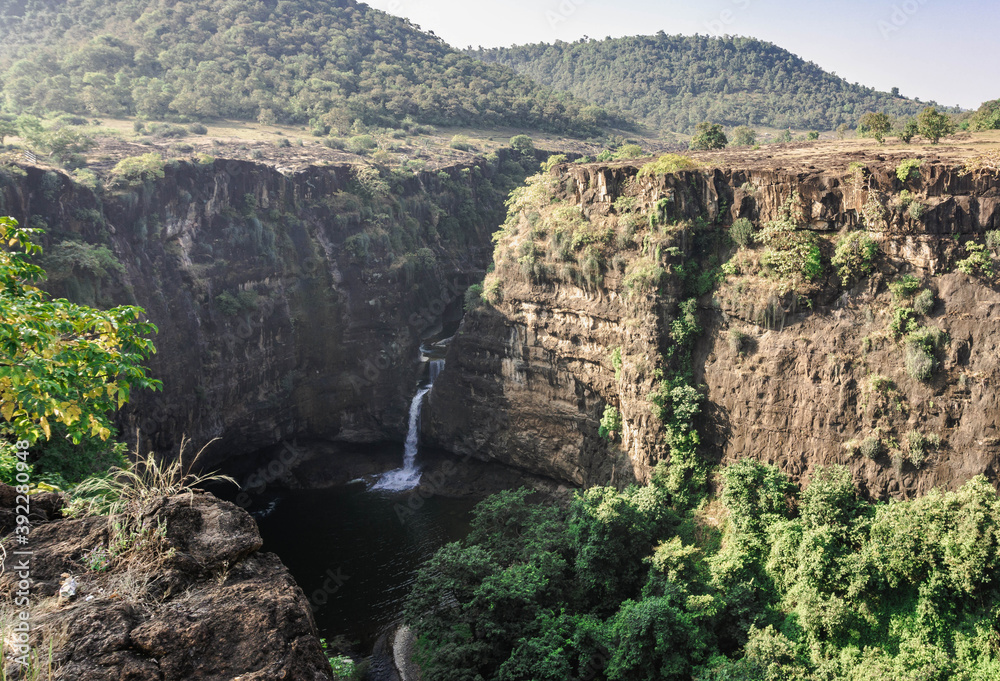 Ajanta Cave Temples in the Granite Mountains of Vindhya, India Stock 