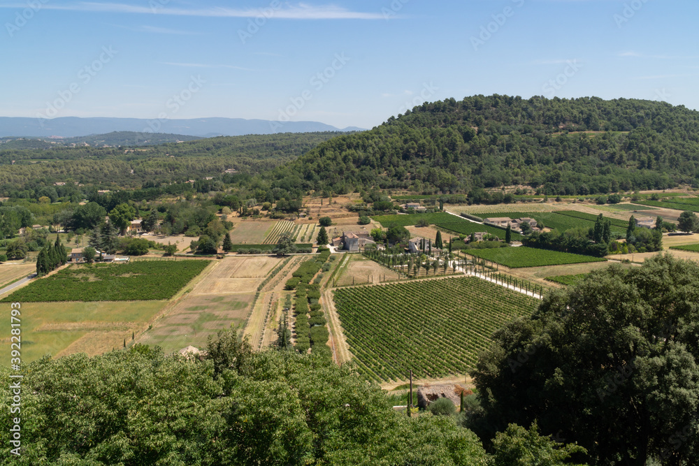 Panorama on a Provencal landscape in the Luberon