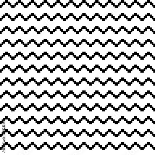 Zigzag lines ornament. Seamless pattern. Jagged stripes motif. Waves ornate. Curves image. Wavy figures background. Digital paper, textile print, web design, abstract illustration. Vector artwork.