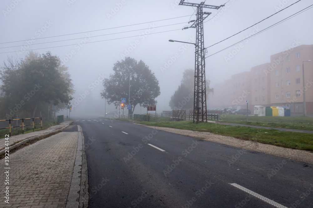 Foggy autumn morning in City Zalaegerszeg, Hungary Foggy autumn morning in City Zalaegerszeg, Hungary