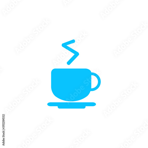 Coffee cup icon flat.