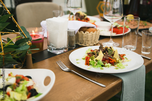 serving a festive table at a Banquet