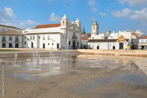 Santa Maria Church and fountain, Infante Dom Henrique Square, Lagos, Algarve