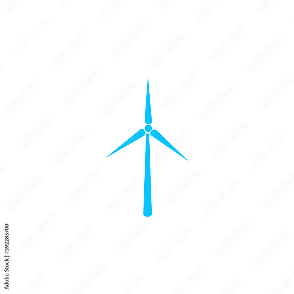 Windmill icon flat.