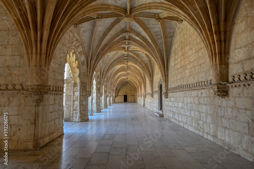 Cloister, Monastery of the Hieronymites (Mosteiro dos Jeronimos), Belem, Lisbon photo