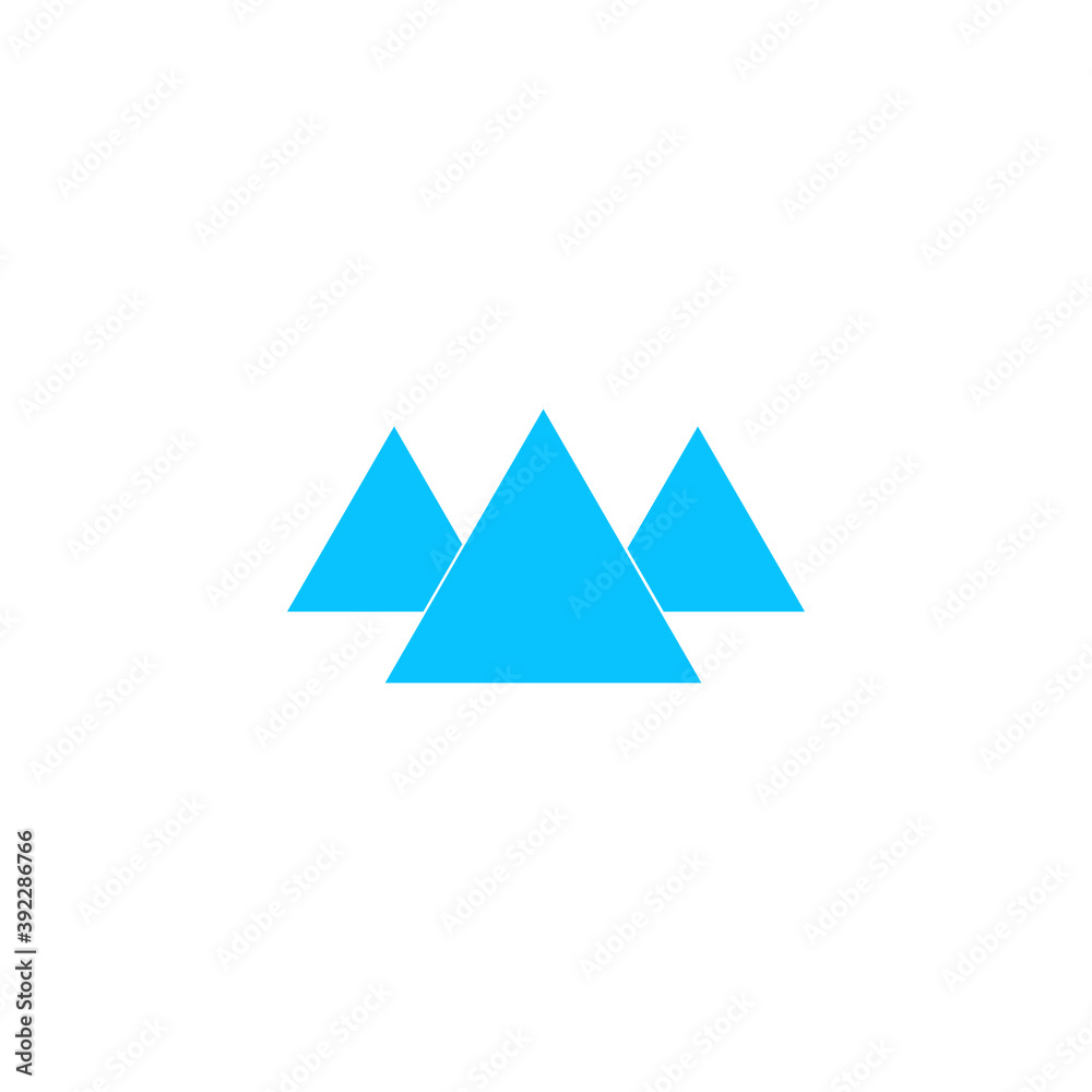 Pyramid icon flat.