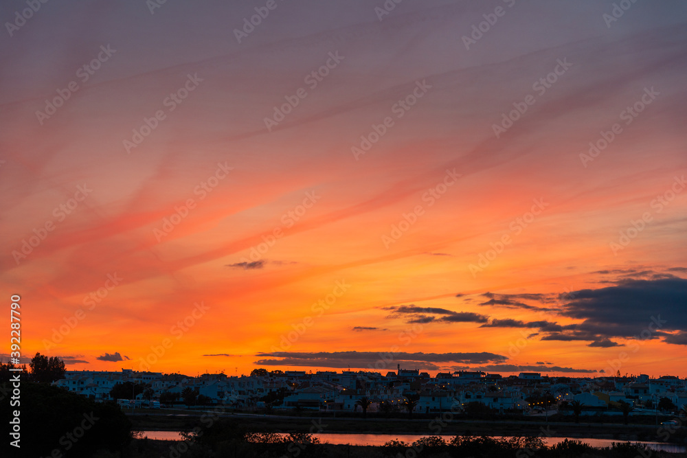 Altura, Algarve, Portugal: sunset over the village