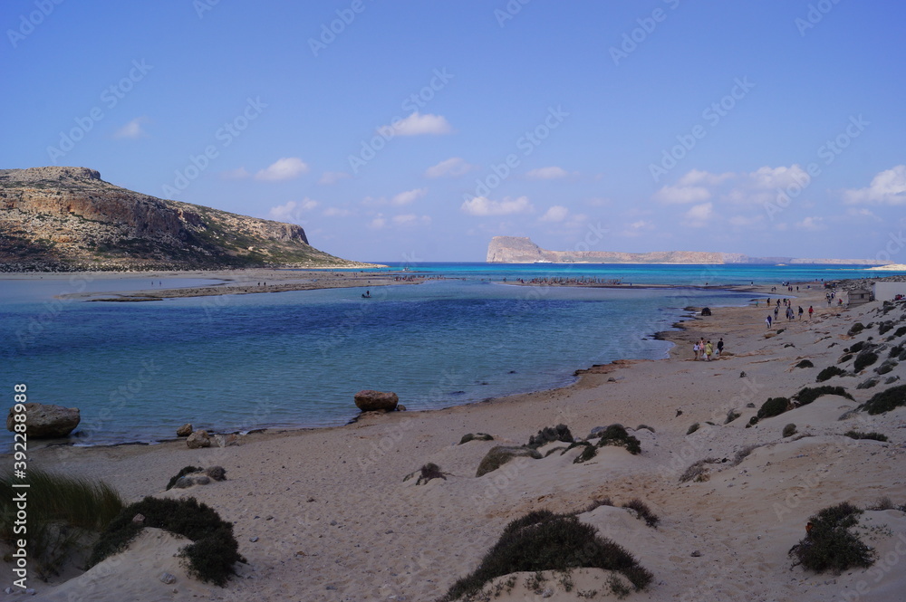 Panorama of Balos Beach in Kissamos, Crete (Greece) 