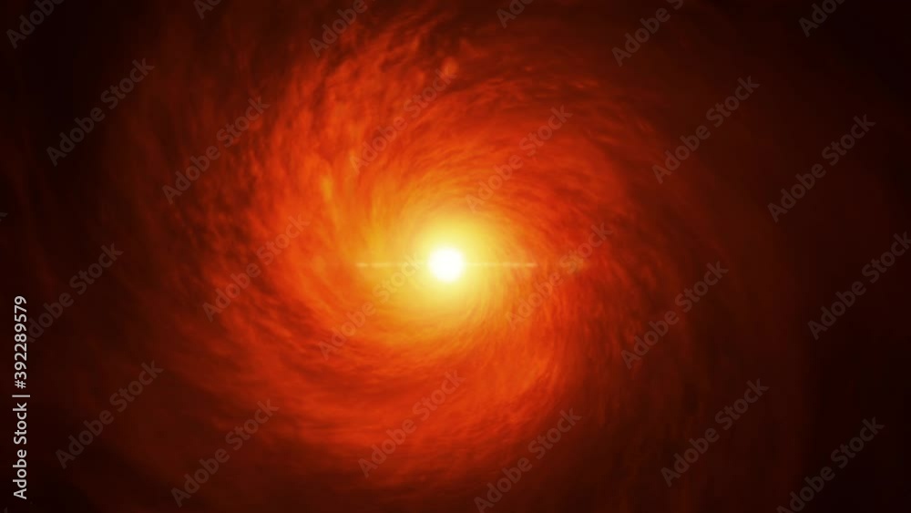 Supermassive black hole rotation Loop with twinkle stars 4K Rotating