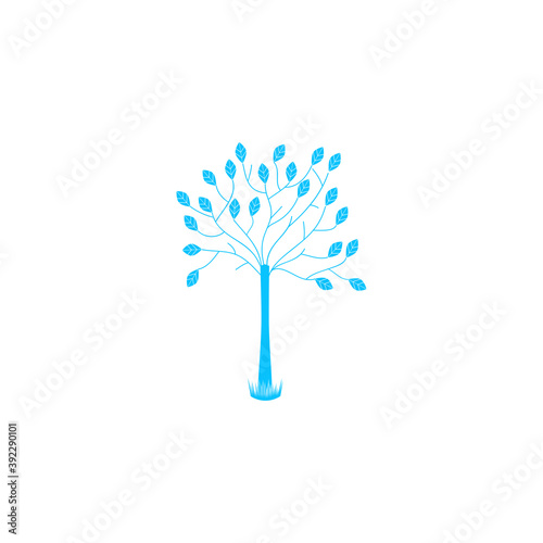 Decorative tree icon flat.