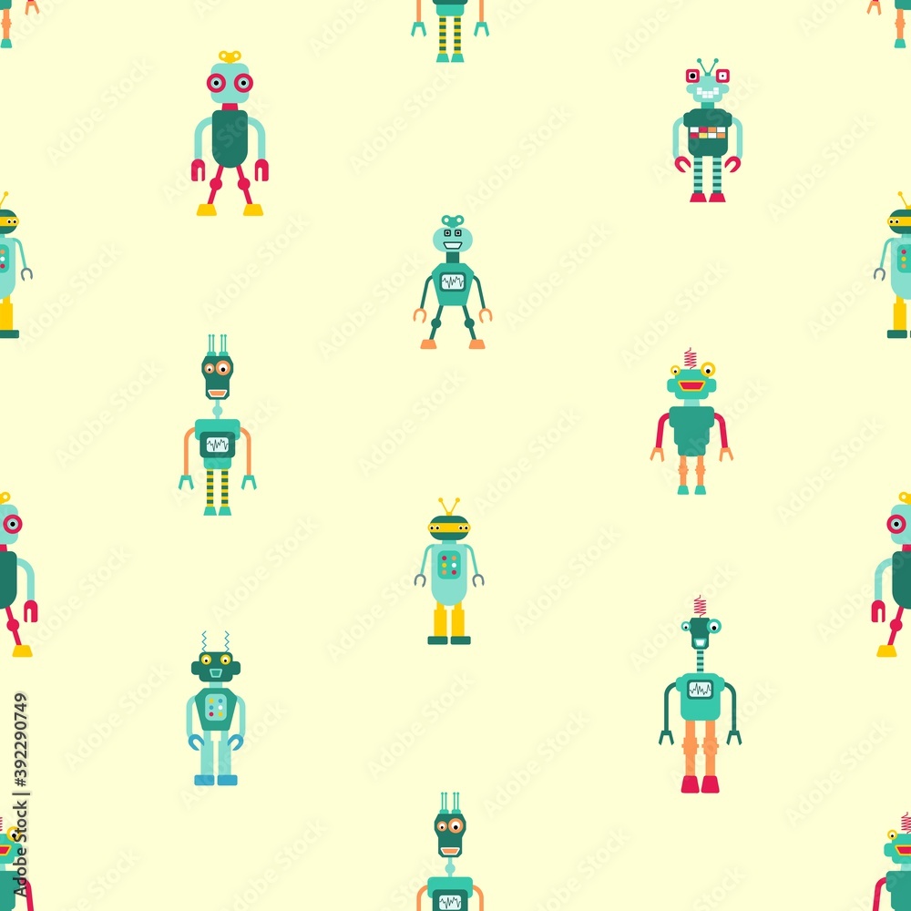 Fashion pattern - toy robots