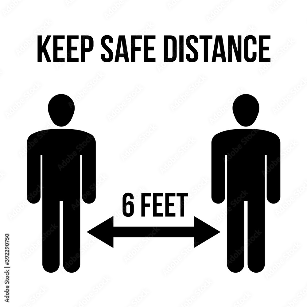 Keep safe distance sign