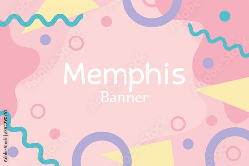 memphis figures pop textile 80s 90s style abstract banner