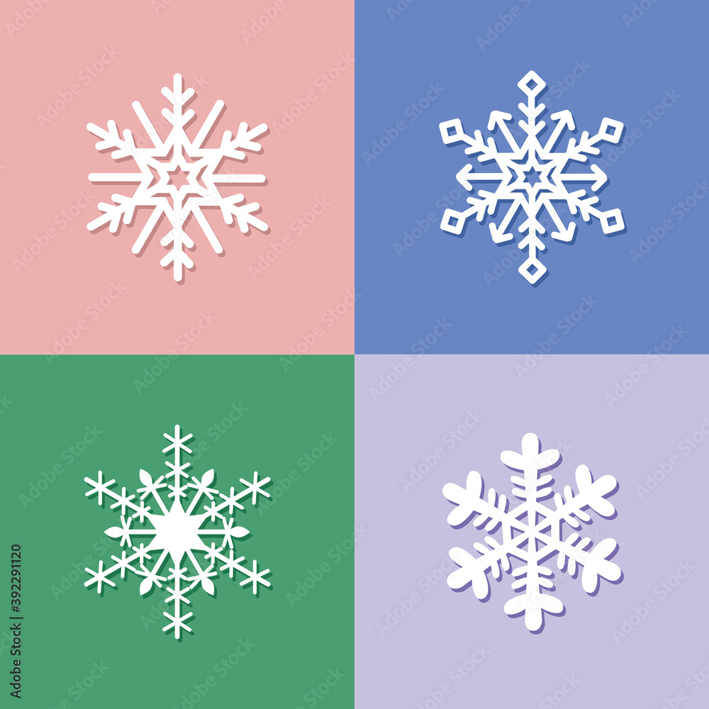 Snowflake flat icons, Snow Flake icon Template vector symbol design Snowflake flat icons, Snow Flake icon Template vector symbol design