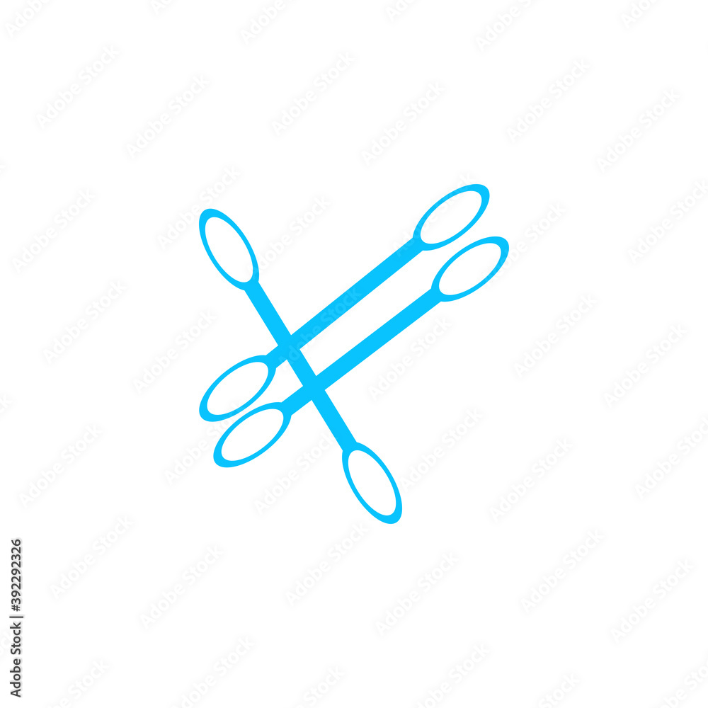 Cotton swabs icon flat. Cotton swabs icon flat.