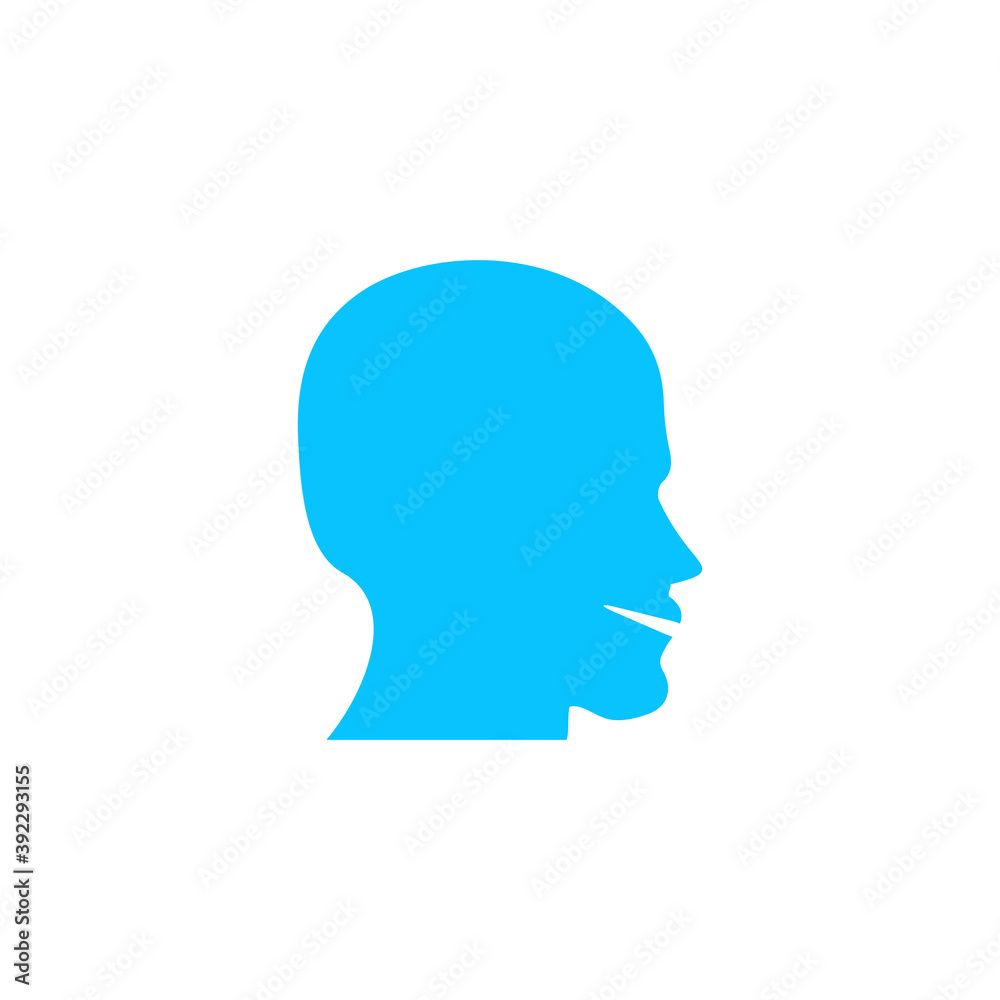 Man's face shape icon flat.