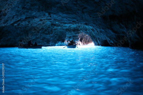 Blue Grotto on the coast of the island of Capri, Italy photo