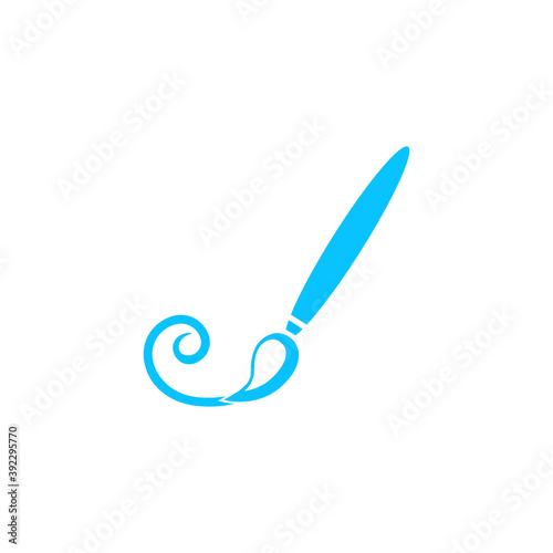 Paint brush icon flat