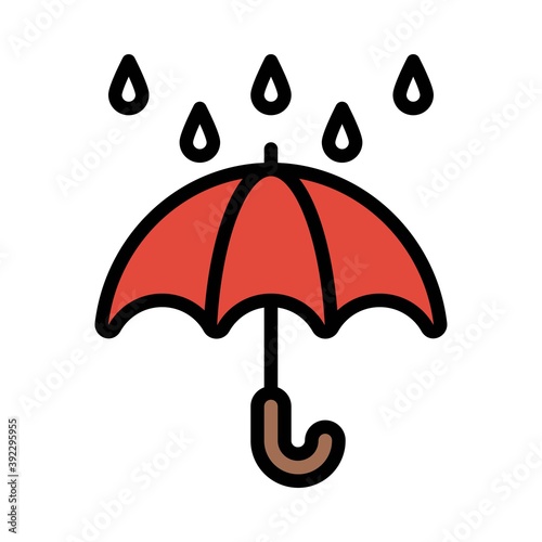 Umbrella with rain drops icon, Thanksgiving related vector
