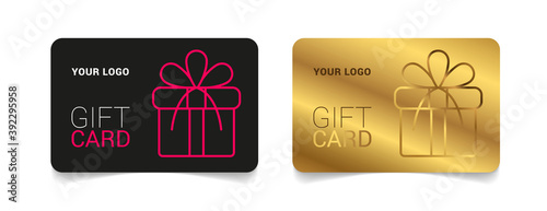 Loyalty card, incentive gift, collect bonus, earn reward, redeem gift, win present, vector mono line icon, linear illustration, outline design