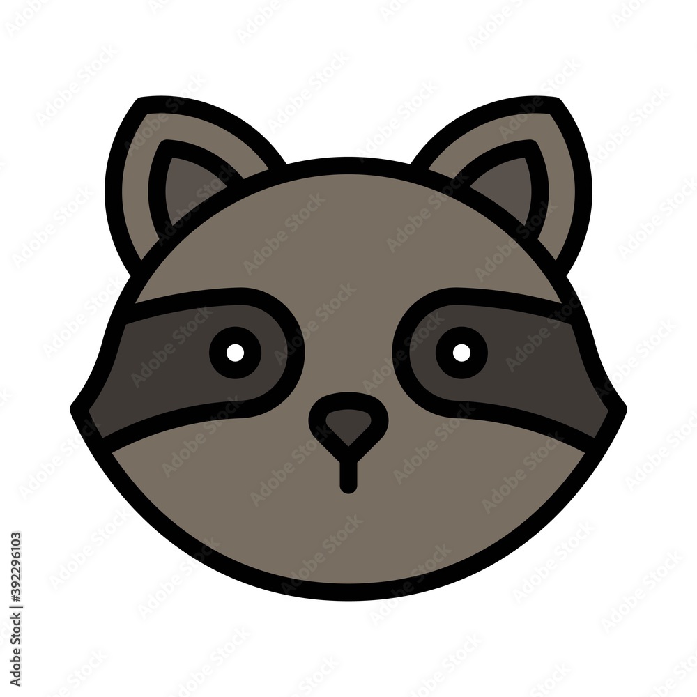 Raccoon head icon, Thanksgiving related vector Raccoon head icon, Thanksgiving related vector