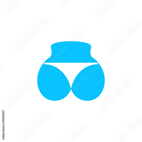 Sexy panties, women ass in a thong icon flat