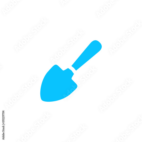 Garden shovel icon flat