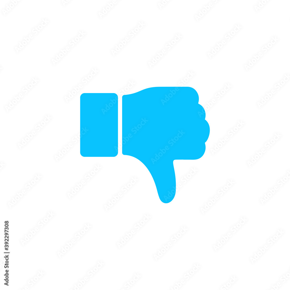 Hand thumb down, dislike icon flat Hand thumb down, dislike icon flat