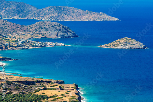 Dry coastline and crystal clear sea on the Greek island of Crete
