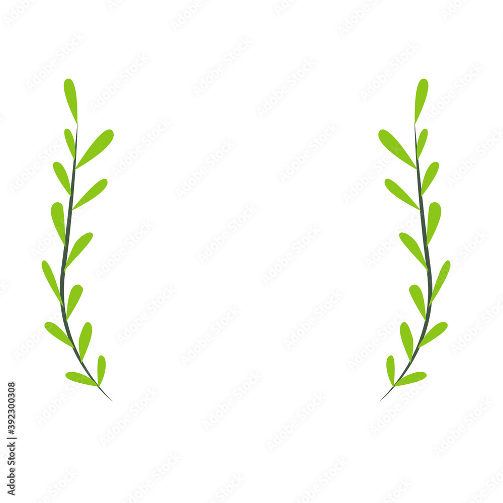 Olive monogram family laurel. Hand drawn for your design