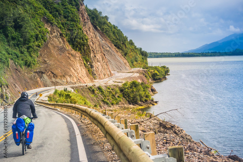 Bike tour at Carretera Austral, Patagonia - Chile. photo