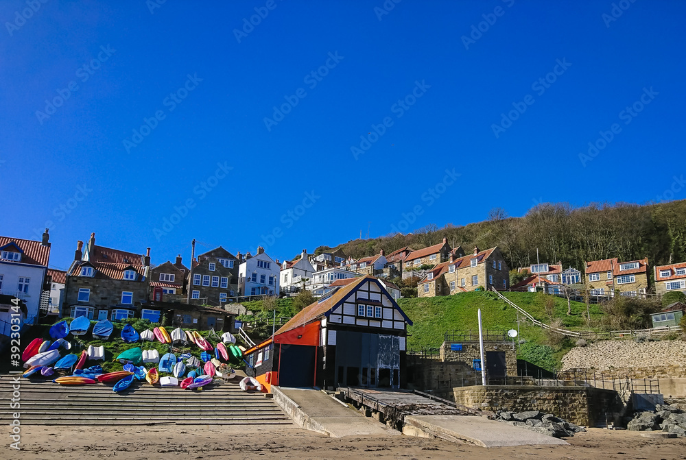 The boathouse in Runswick Bay, North Yorkshire The boathouse in Runswick Bay, North Yorkshire