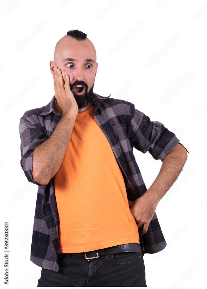 Gossiping young man making a gesture of surprise Gossiping young man making a gesture of surprise